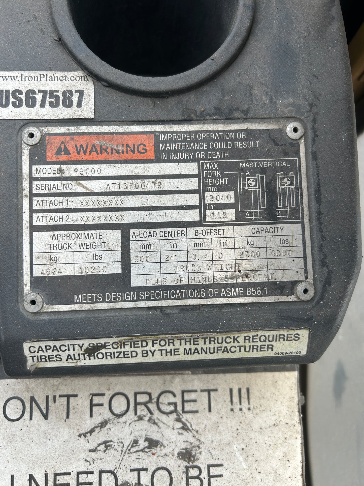 2006 CAT Two Stage Fork Lift